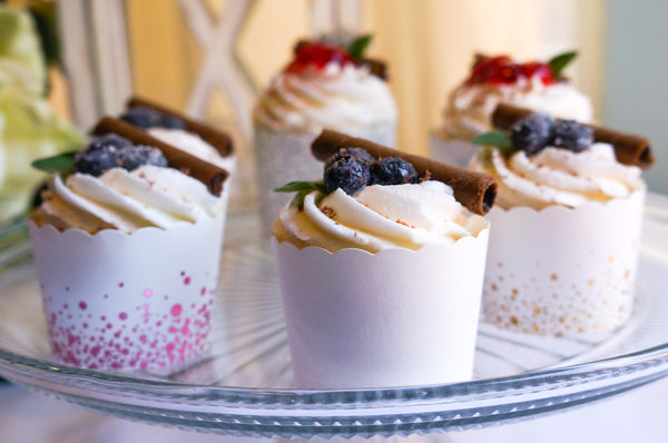 60 Small White Solid Bake-In-Cups (mini)