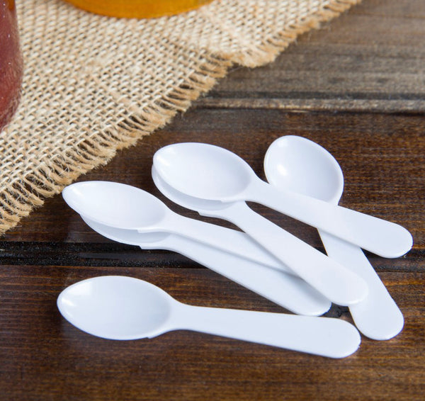 60 Mini White 3” Spoons