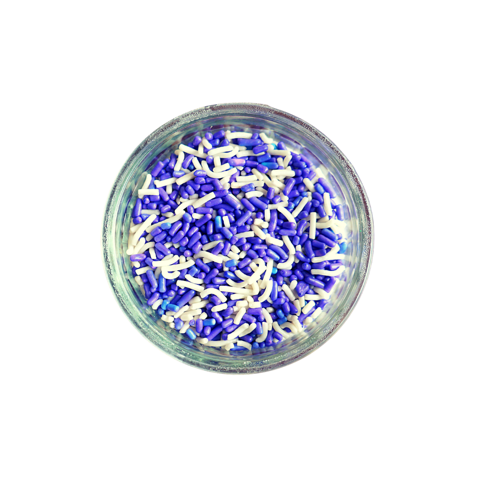 Purple and White Sprinkles (3 oz)