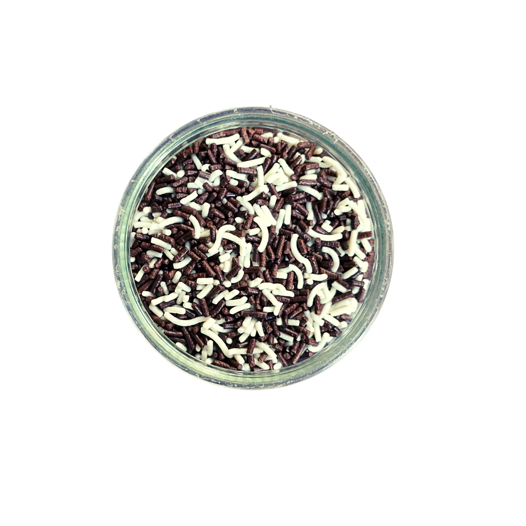 Chocolate and White Sprinkles (3 oz)