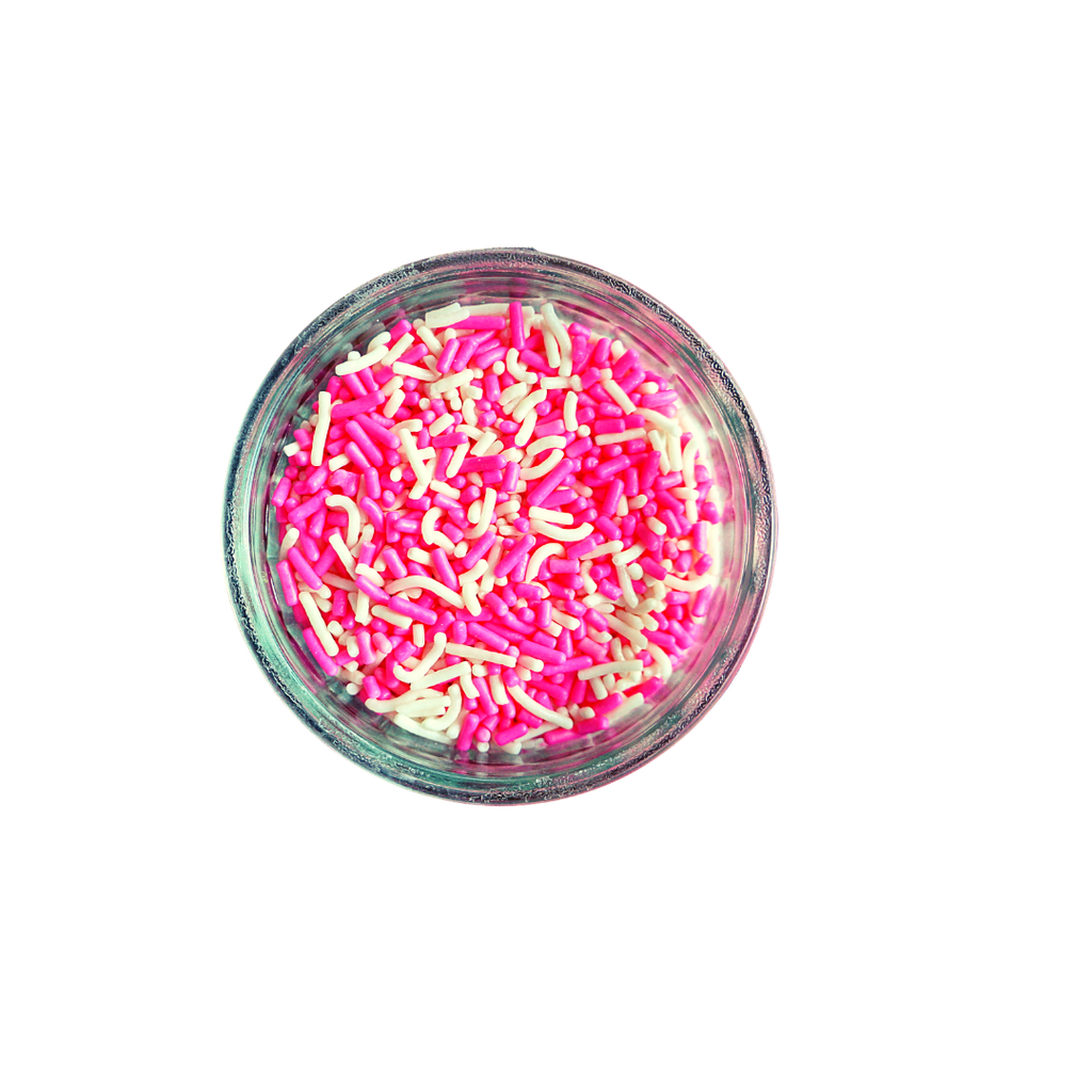 Pink and White Sprinkles (3 oz)