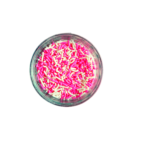 Pink and White Sprinkles (3 oz)