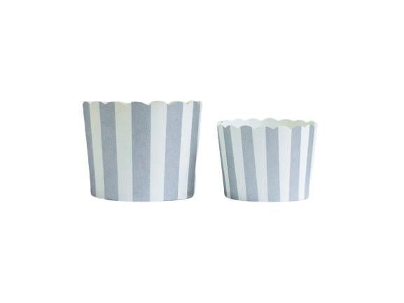 Case of Silver Vertical Stripes Bake-In-Cups- 1440 Small