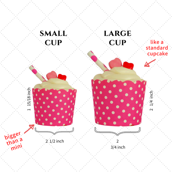 60 Small Pink Polka Dots Bake-In-Cups (mini)
