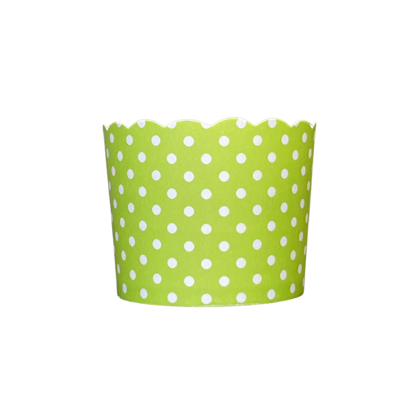 50 Large Lime Green Polka Dot Bake-In-Cups (standard size)