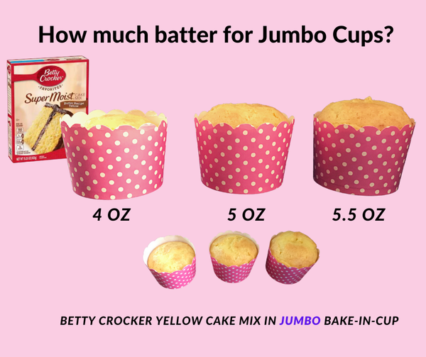 Case of 350 Jumbo Pink Polka Dots Bake-In-Cups