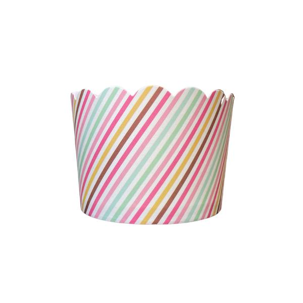 50 Large Sweet Diagonal Stripes Bake-In-Cups (standard size)