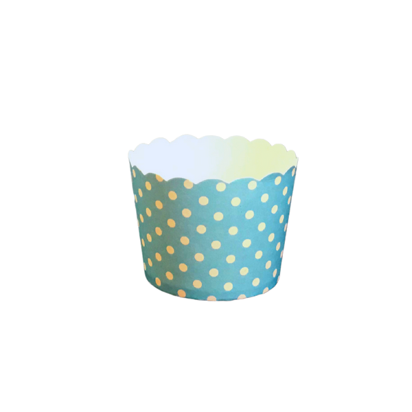50 Large Turquoise Polka Dot Bake-In-Cups (standard size)