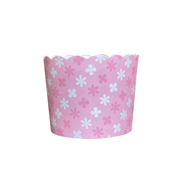 50 Large Pink Flower Bake-In-Cups (standard size)