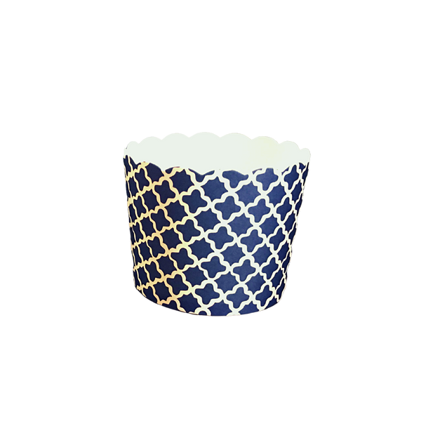 50 Large Navy Blue Quadrafoil Bake-In-Cups (standard size)