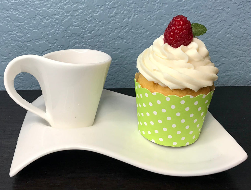 60 Small Lime Green Polka Dot Bake-In-Cups (mini)
