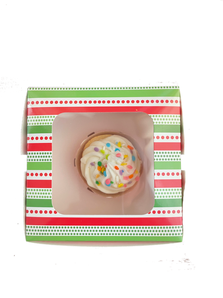 12 Red/Green Cupcake Box with Insert