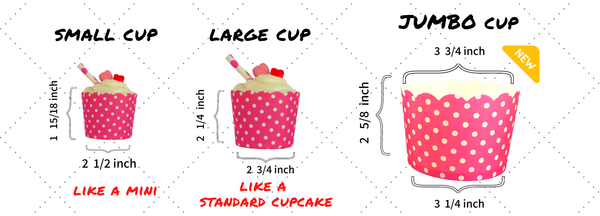 50 Jumbo Vertical Red Stripes Bake-In-Cups