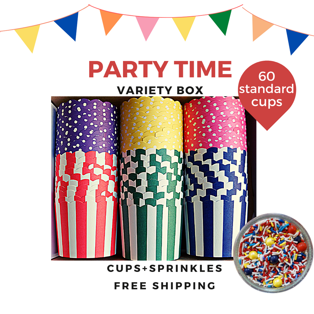 "Party Time" Variety Pack- Shipping Included- 60 Standard Cups + Sprinkles