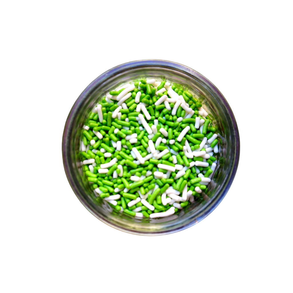 Lime Green and White Sprinkles (3 oz)