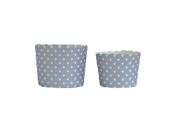 60 Small Silver Polka Dots Bake-In-Cups (mini)
