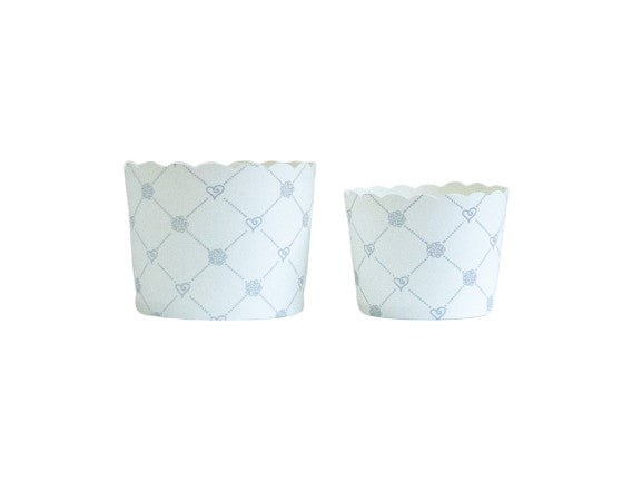 60 Small Wedding Grid Silver Bake-In-Cups (mini)