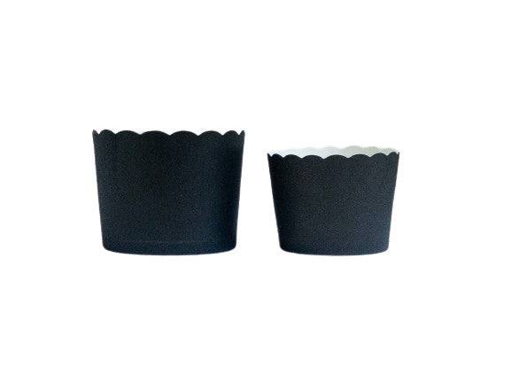 60 Small Black Solid Bake-In-Cups (mini)