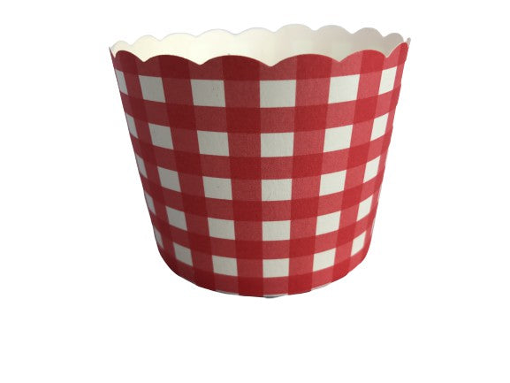 50 Large Red Gingham Bake-In-Cups (standard size)