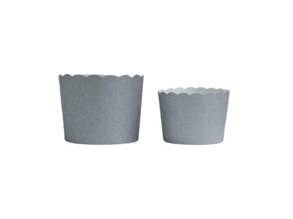 60 Small Silver Solid Bake-In-Cups (mini)