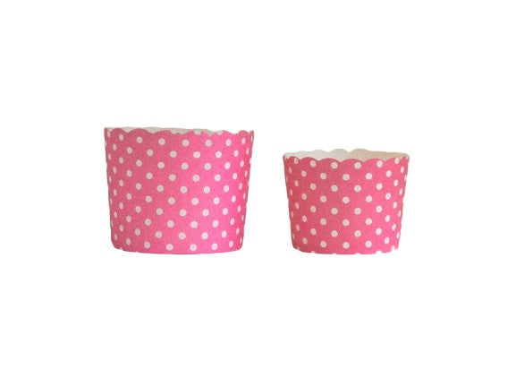 Case of Pink Polka Dots Bake-In-Cups-  1200 Large/1440 Small